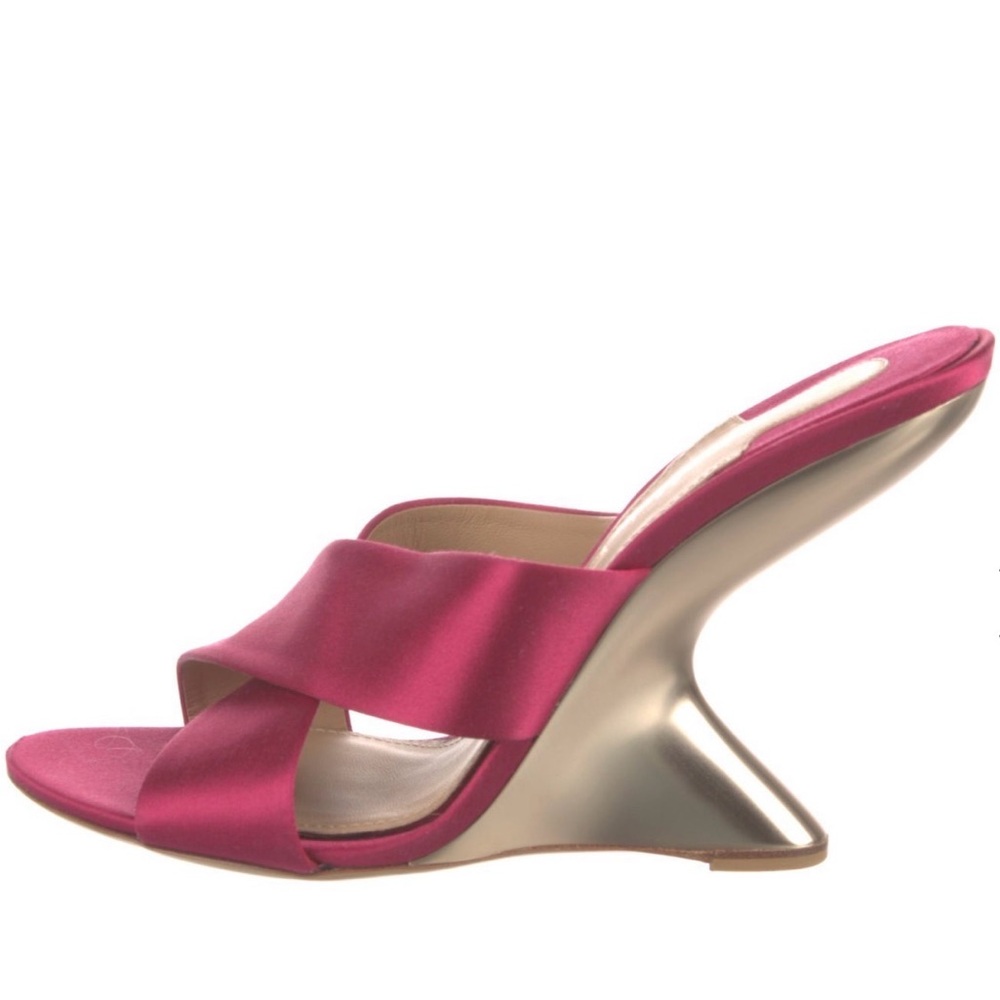 Salvatore Ferragamo Fuchsia Satin Mules